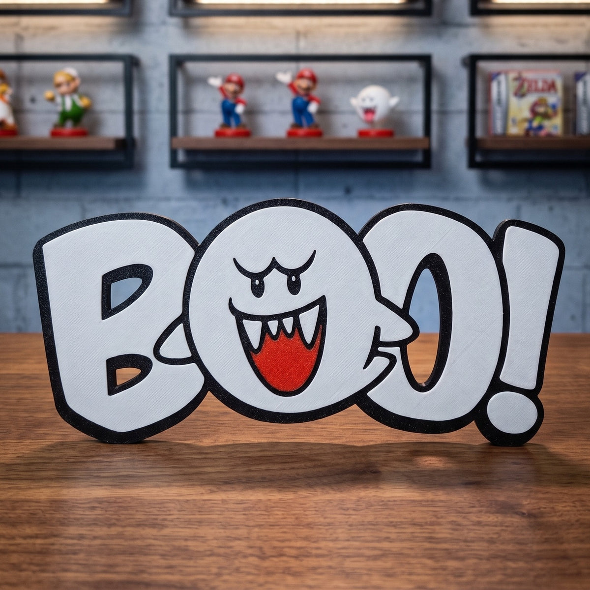Enseigne BOO! – déco gaming Mario