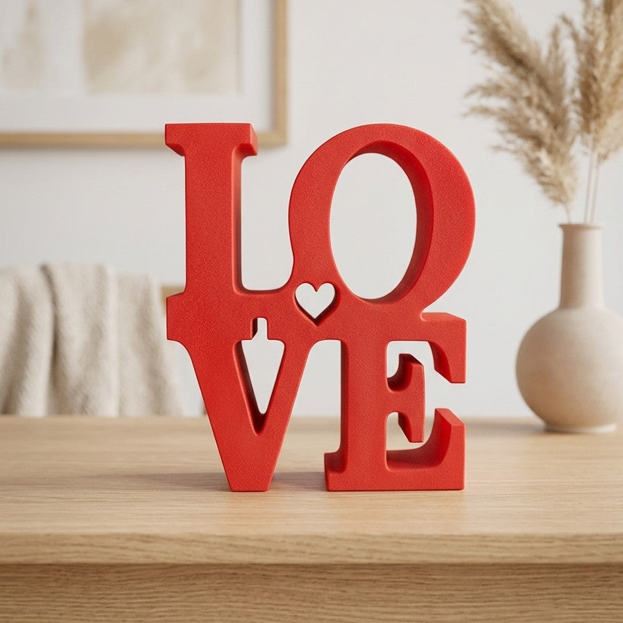 Sculpture LOVE rouge – pop art