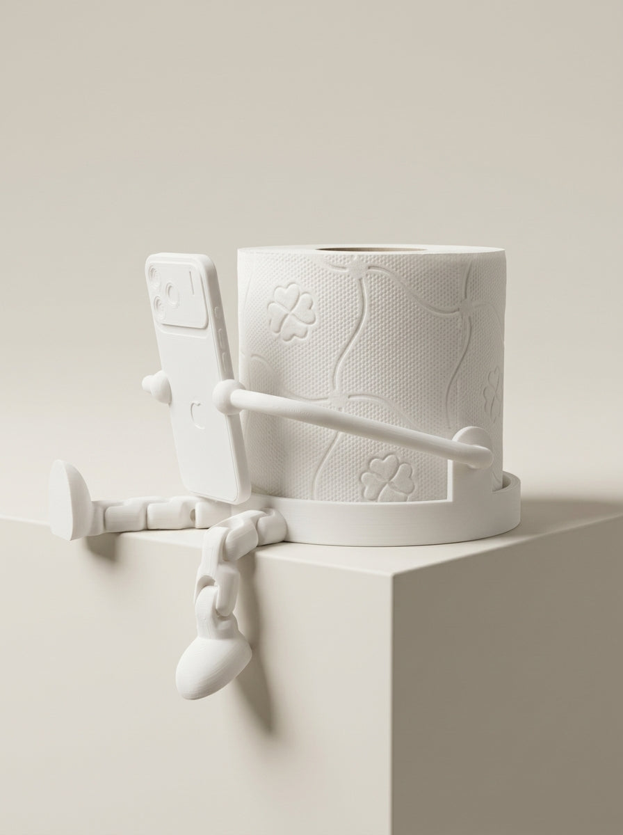 Porte-papier toilette articulé « smartphone »