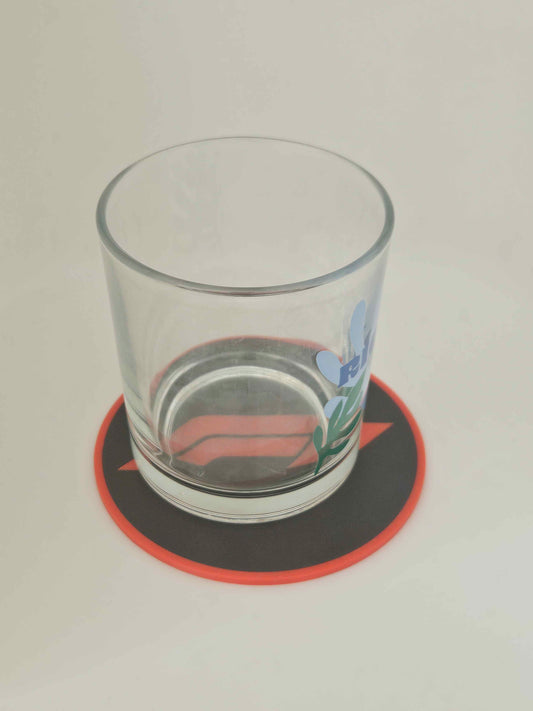 Set de 4 Sous-verres Formule 1 avec Support – Déco Bureau & Maison – Noir et Rouge