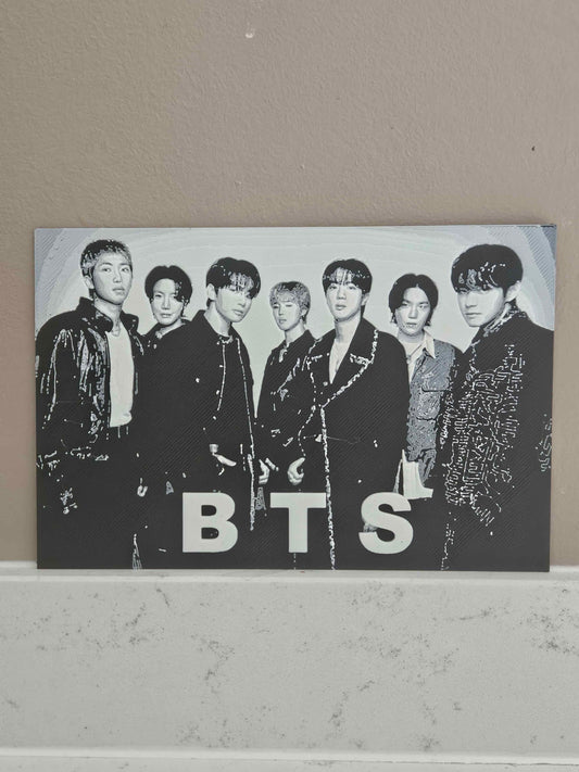 Photo Relief BTS - Portrait Groupe K-Pop