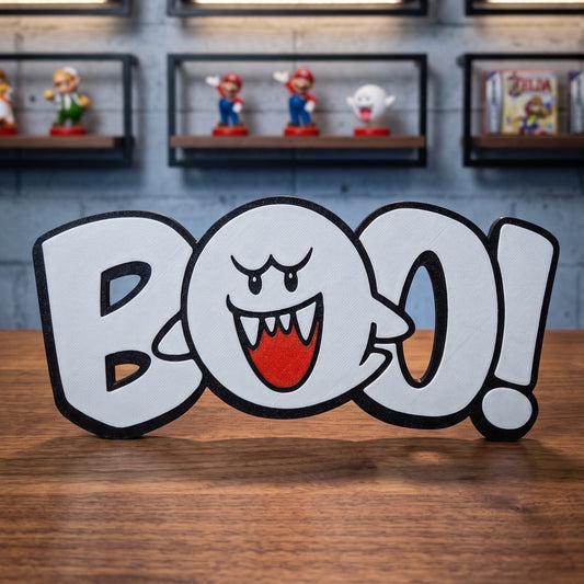 Enseigne BOO! – déco gaming Mario