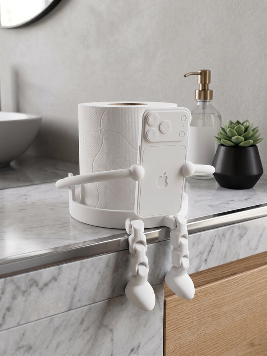 Porte-papier toilette articulé « smartphone »