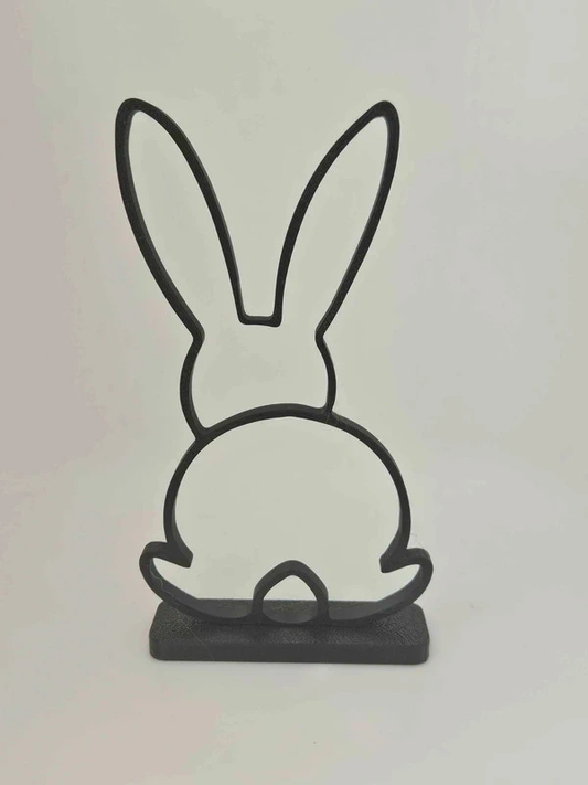 Sculpture Lapin Design Minimaliste – Décoration Intérieure Moderne – Noir Mat