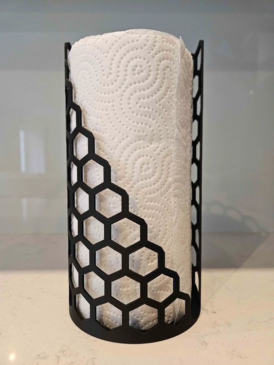 Porte-Essuie-Tout Design Alvéolé – Support Cuisine Minimaliste – Noir Mat